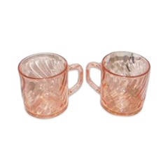 Arcoroc France Pink Swirl Mug Set (4)