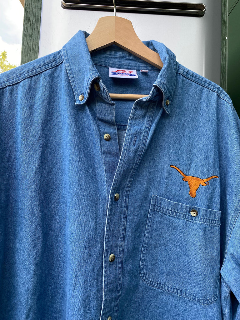 Vintage 90s Denim UT Longhorns  Button Down (XL)