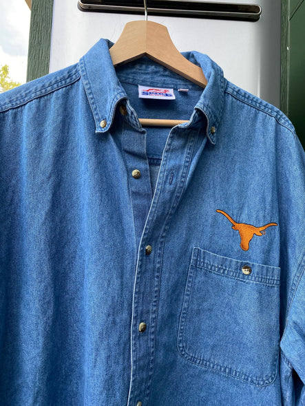 Vintage 90s Denim UT Longhorns  Button Down (XL)