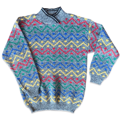 Vintage 80s High Octane Zig Zag Sweater