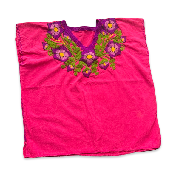90s Oaxaca Floral Embroidered Top