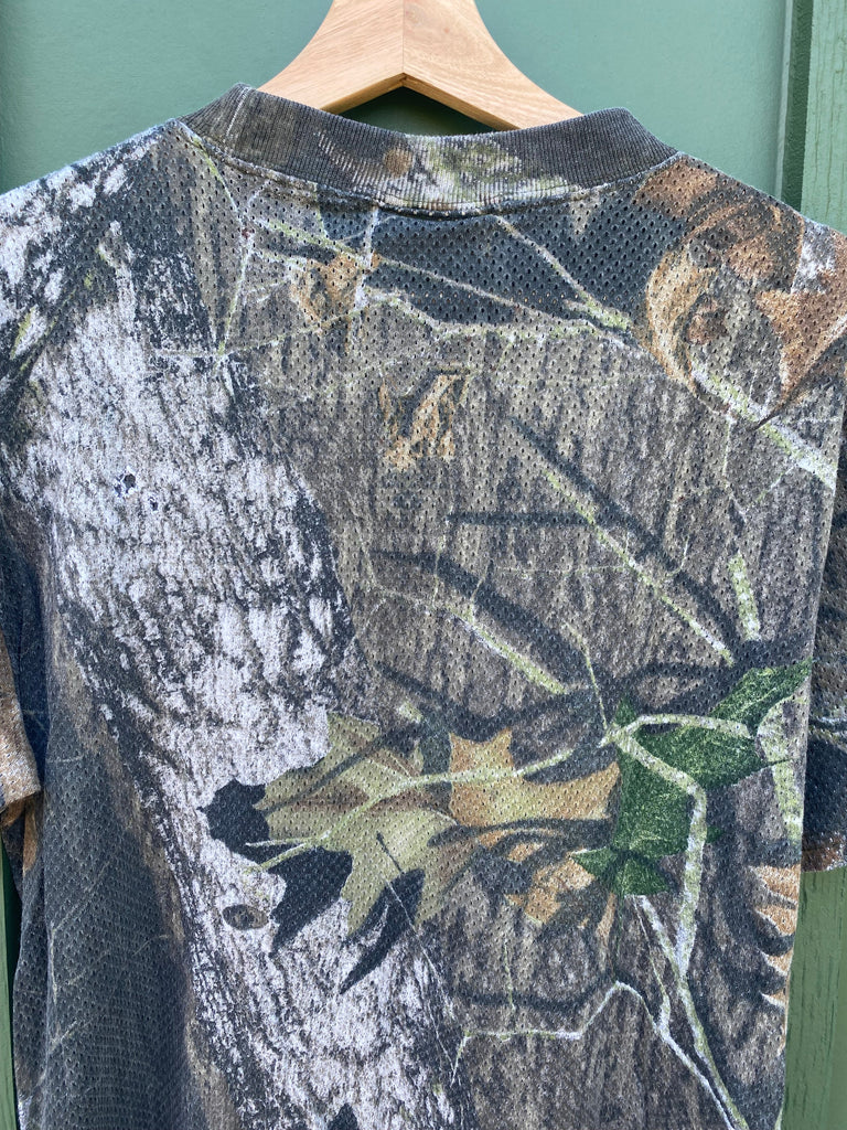 Vintage 90s Camo Thermal Tee (S/M)