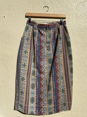 90s Aztec Print Maxi Skirt (29")