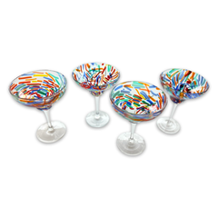 Vintage Confetti Cocktail Glass Set