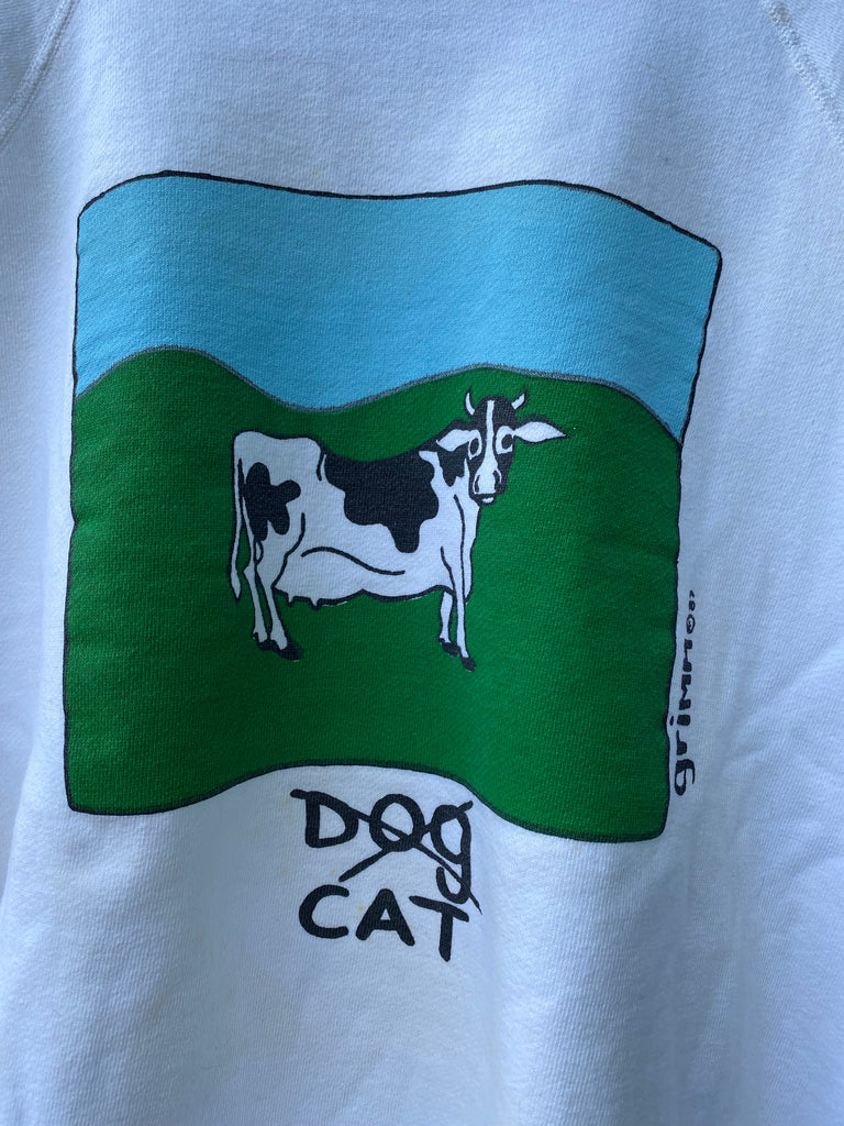 Vintage 90s Cow, Dog, Cat Parody Sweatshirt (M/L)