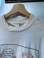 Vintage 90s Distressed Revolting Pigs Tee (L)