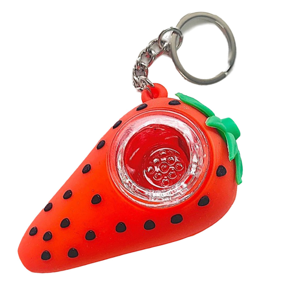 Canna Style Strawberry Unbreakable Keychain Pipe