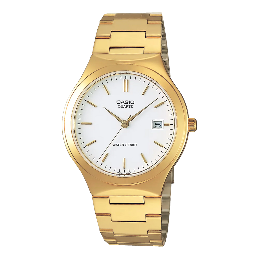 Casio Unisex White Dial Gold Stainless Steel Band Quartz Watch