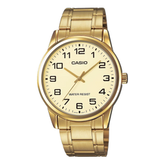 Casio Men's Gold Dial Stainless Steel Band Quartz Watch