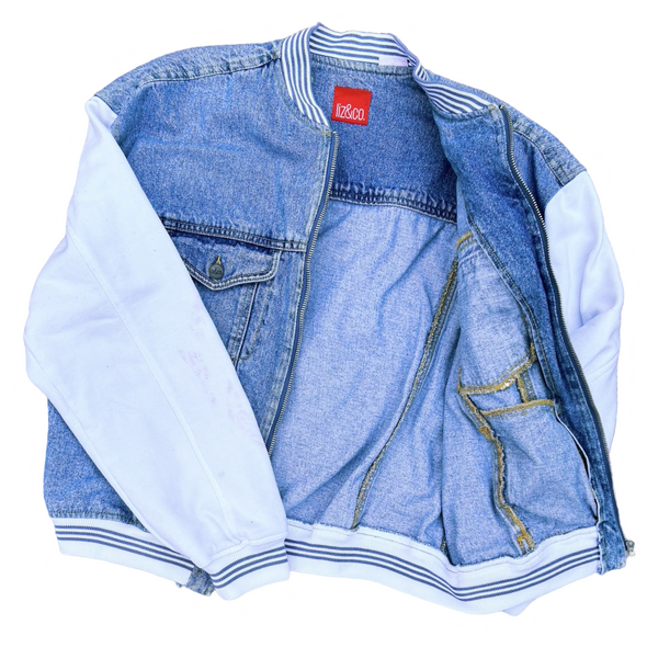 Vintage Liz Denim Sport Bomber Jacket