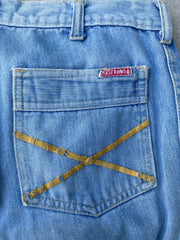 Vintage 70s Brittania  Hand Stitched Flower Jeans (29)
