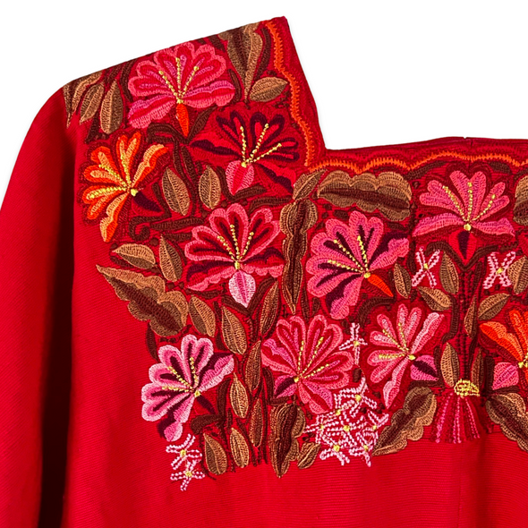 Vintage Floral Embroidered Pueblo Tunic