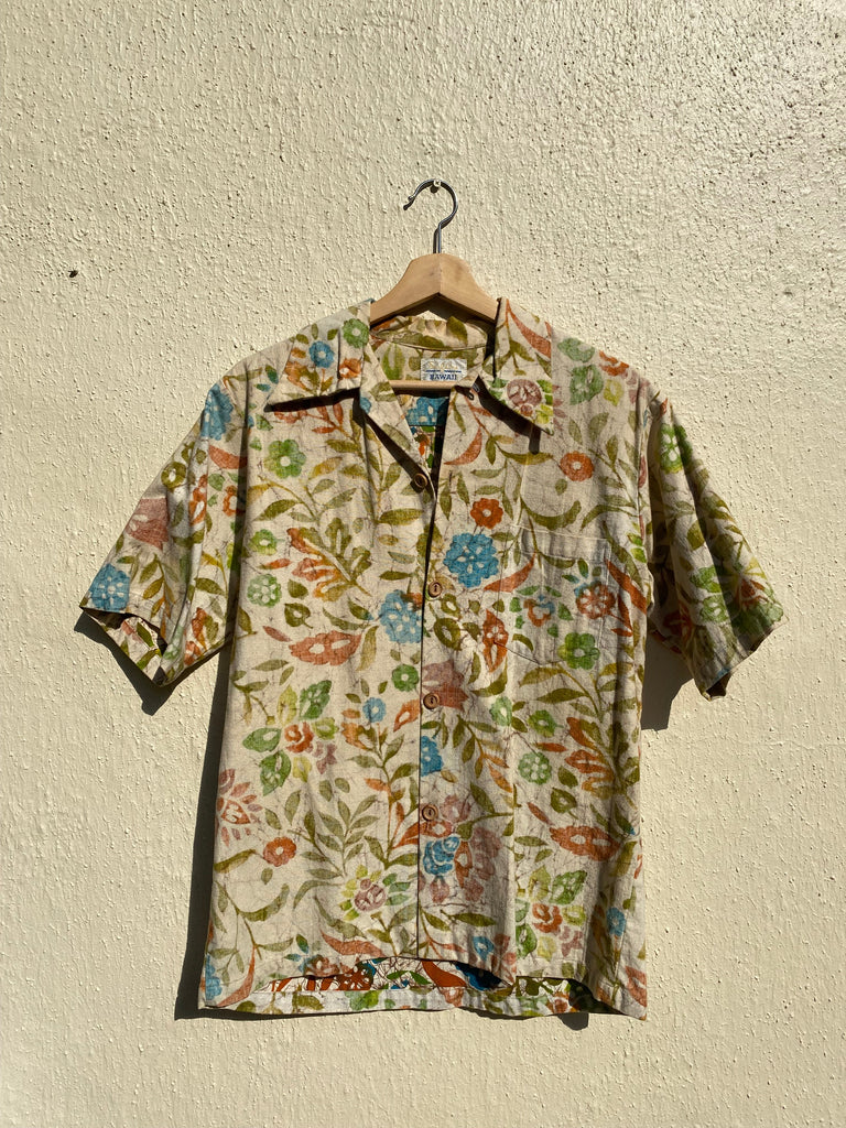 Vintage 70s Surf-Line Floral Print Button Down (M/L)
