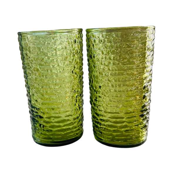 Vintage MCM Cringle Glass Cup Set