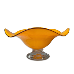 Vintage MCM Orange Ruffle Dish