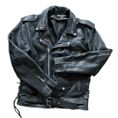 Vintage Black Leather Moto Jacket