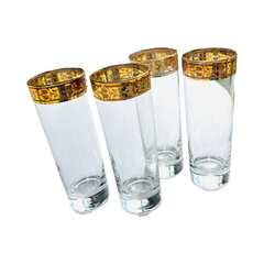 MCM Italian 24kt Gold Plated Crystalware Highball Set