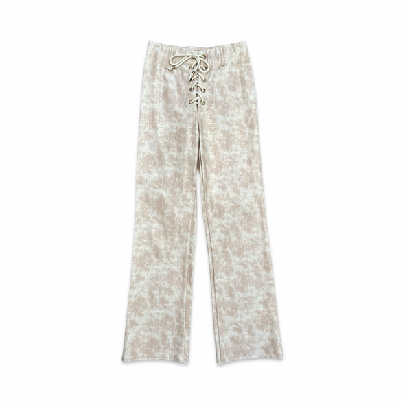 Y2K Cream Patent High Rise Pant