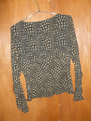 Reptilian Silk Bell Sleeve Blouse (36)