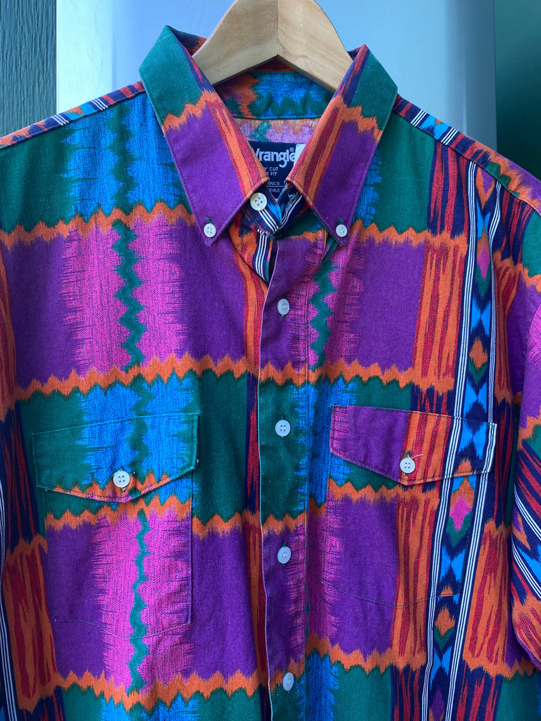 Vintage 90s Wrangler Brush-Popper Shirt (XL)
