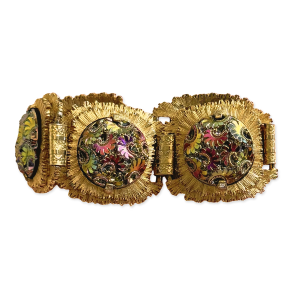 Vintage Carnival Glass Poured Chainlink Bracelet