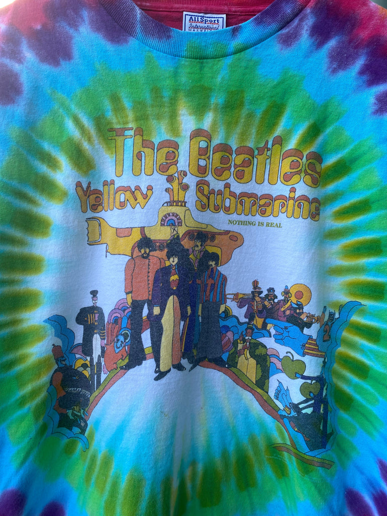 Vintage 90s The Beatles Yellow Submarine Tie Dye Tee (L/XL)