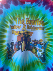 Vintage 90s The Beatles Yellow Submarine Tie Dye Tee (L/XL)