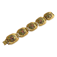 Vintage Carnival Glass Poured Chainlink Bracelet