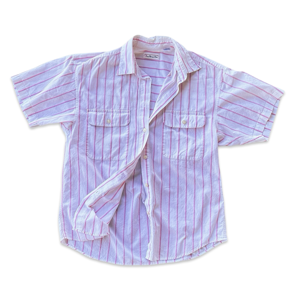 Vintage 90s Pink Stripe Button Up