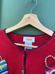 Vintage 90s Shopping Bag Knit Cardigan (S/M)