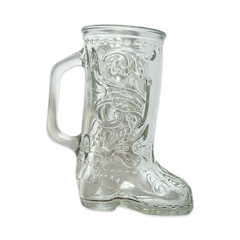 Vintage Glass Cowboy Boot Mug