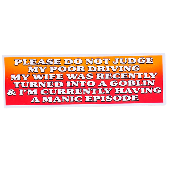 No Judgement Bumper Sticker