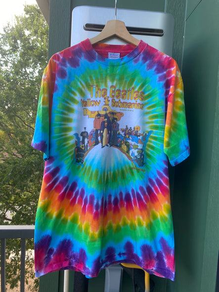 Vintage 90s The Beatles Yellow Submarine Tie Dye Tee (L/XL)