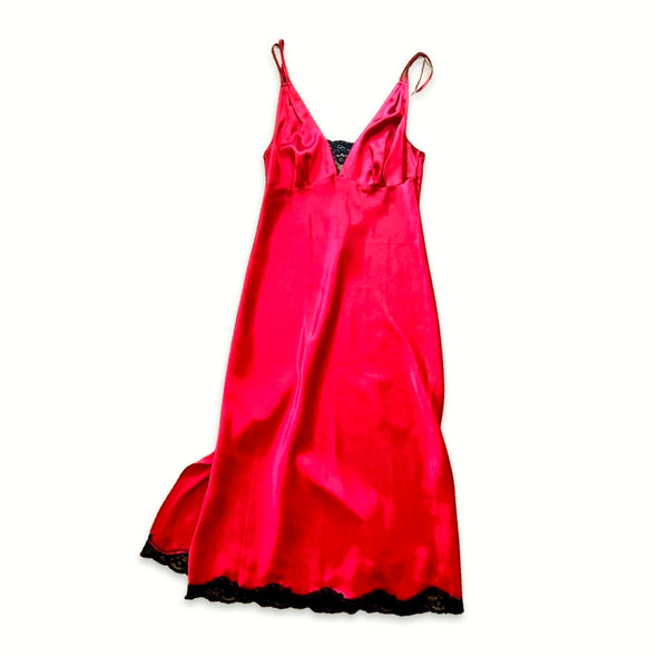 Vintage 90s Red Slip Dress