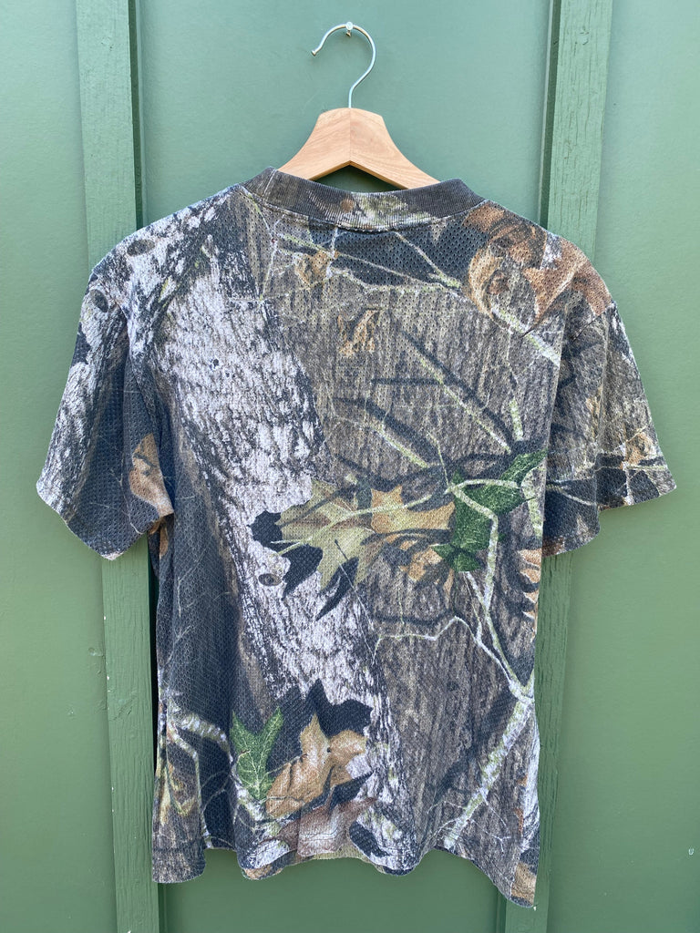 Vintage 90s Camo Thermal Tee (S/M)