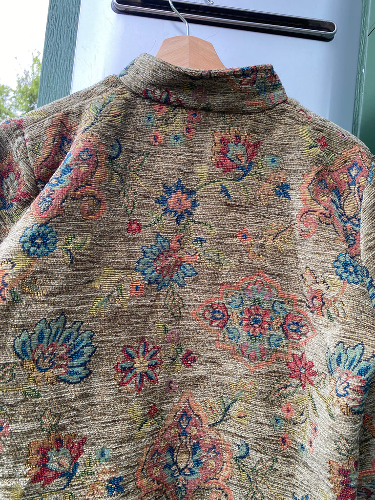 Vintage 80s Quilted Floral Cropped Jacket (S)