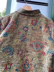 Vintage 80s Quilted Floral Cropped Jacket (S)