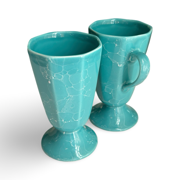 Vintage Teal Speckle Mugs