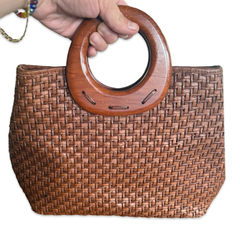 Leather Woven Handbag