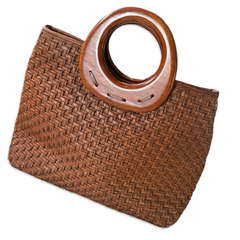 Leather Woven Handbag