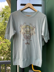 Y2K Harley Davidson Waffle-Knit Thermal Top (S/M)
