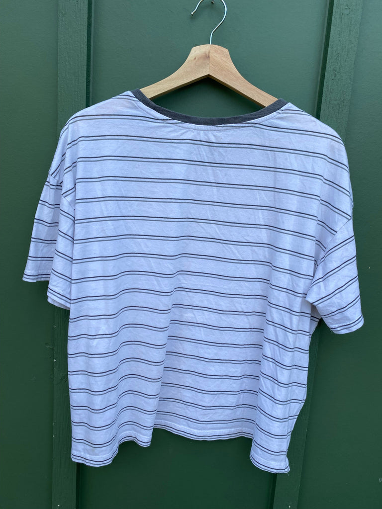 Vintage Y2K University of Texas Striped Cropped Shirt (M/L)