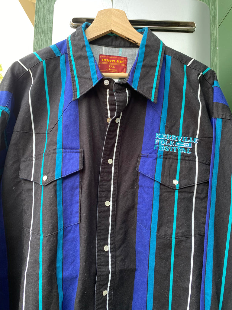 Vintage 90s Kerrville Folk Festival Pearl Snap Shirt (2XL)