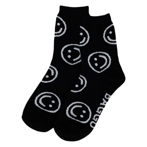 Baggu Crew Sock - Black Happy