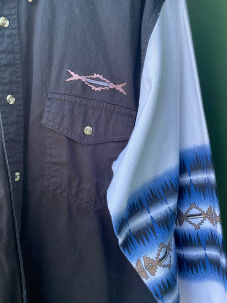 Vintage 90s Express Riders Western Aztec Button-Up (XL)