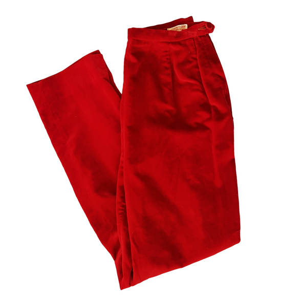 Vintage 60s Red Velvet Rise Rise Pants