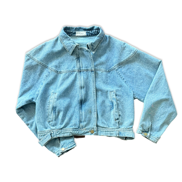 Vintage Denim Bomber Jacket