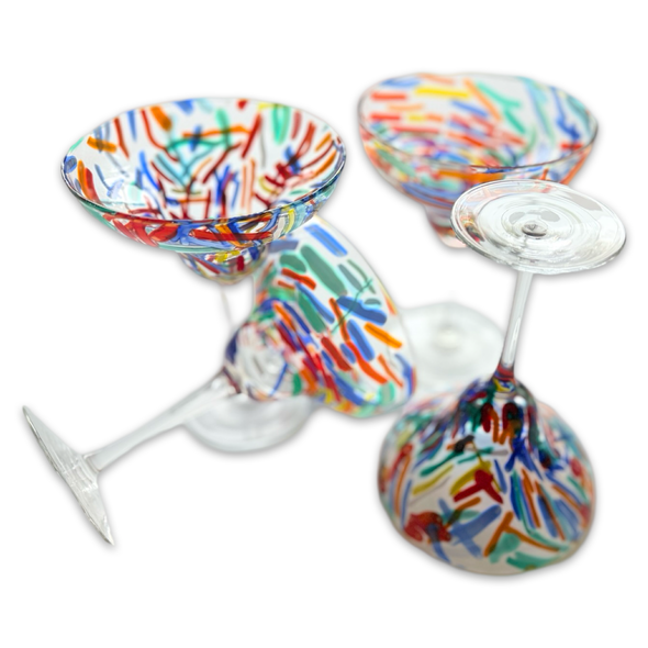 Vintage Confetti Cocktail Glass Set