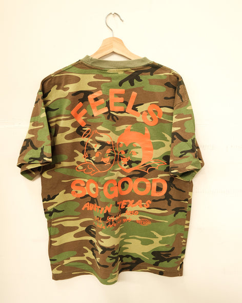 Never Evil Camo Tee - Safety Orange