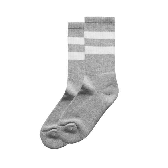 Relax Stripe Socks 2 Pack - Grey with White Stripes